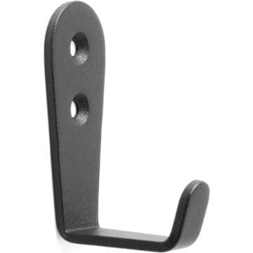 IBERDE Wall Hooks,Stainless Steel Hook, Heavy Duty Wall Hook Wall Hanger Key Hook Wall Mounted Coat Hook Metal Wall Hooks for Hanging Garage Hook Storage Hooks Screw Utility Hooks, 8 Pack (Black)