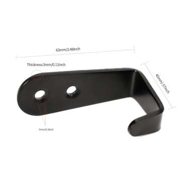 IBERDE Wall Hooks,Stainless Steel Hook, Heavy Duty Wall Hook Wall Hanger Key Hook Wall Mounted Coat Hook Metal Wall Hooks for Hanging Garage Hook Storage Hooks Screw Utility Hooks, 8 Pack (Black)