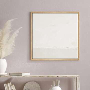 SIGNWIN Framed Canvas Print Wall Art Watercolor Abstract White Landscape Nature Shapes Illustrations...