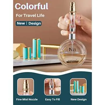 UULANFA Refillable Perfume Bottle Atomizer for Travel,Portable Easy Refillable Perfume Spray Pump Empty Bottle for men and women with Mini Pocket Size 5ml (SU.G-Brown)