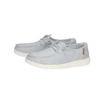 Hey Dude Women's Wendy Chambray Lilac Size 7 | Women’s Shoes | Women’s Lace Up Loafers | Comfortable & Light-Weight