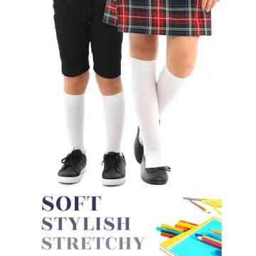 Knee High Socks for Girls Boys & Unisex Little Kids Soft Comfortable Rayon derived from Bamboo Socks & Long School Uniform & Chemical-Free & 3 Pairs White | 3-4 Years