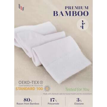 Knee High Socks for Girls Boys & Unisex Little Kids Soft Comfortable Rayon derived from Bamboo Socks & Long School Uniform & Chemical-Free & 3 Pairs White | 3-4 Years