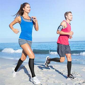 QUXIANG Compression Socks for Women & Men 15-20 mmHg, Best for Medical, Nursing, Running, Athletic, ...