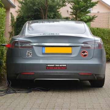 3Pack Anti Elon Bumper Stickers, I Bought This Before We Knew Elon was Crazy, Anti Elon Te-SLA Club, No Elon, Waterproof Window Car Stickers, Funny Gift for Te-SLA Owners