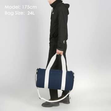 KDWAVE Gym Bag Duffel Bag for Women Men Fitness Sports Bag Workout Adjustable Detachable Shoulder Strap Lightweight Carryon Small Travel Duffle Bag