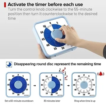 Secura Eco-Friendly Visual Timer No Batteries Needed