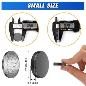 Grtard 20 Pack Round Ceramic Magnets with Adhesive Backing for Crafts, Office, and DIY Projects (25m...