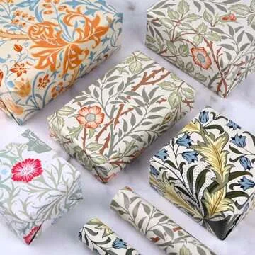 Bolsome Vintage Flower Gift Wrap Paper 12 Sheets