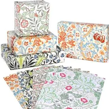Bolsome Vintage Flower Gift Wrap Paper 12 Sheets