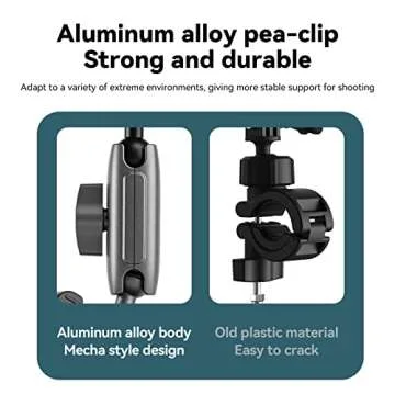 Camera Clamp Mount Bike Motorcycle Handlebar Holder, 360 Ball Joint Bicycle Cycling Tube Bar Attach for GoPro Max Hero 13 12 11 10 9 8 Insta360 X3 X4 Ace Pro DJI Action 3 4 5 Pro Pocket 3 Accessories