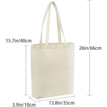 Faylapa 6 Pcs Canvas Tote Bags,Heavy Duty and Strong Easter Hunter Bag Shopping Grocery Bag Blank Co...