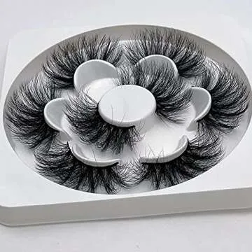 Veleasha Mink Eyelashes Faux 8D Wispy Fluffy Mink Lashes 25mm Dramatic Long Fake Eyelashes 4 Pairs Pack False Lashes (M02)