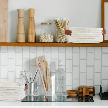 Cute Mini Cotton Rope Storage Basket for Home