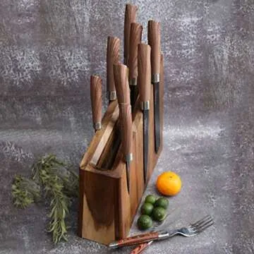 Resafy Magnetic Knife Wooden Block Knife Display Holder Rack Magnetic Stands with Strong Enhanced Magnets Kinves Strip