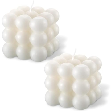 Handmade White Bubble Cube Scented Candles for Home Decor
