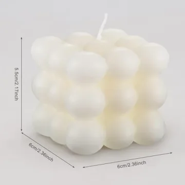 Handmade White Bubble Cube Scented Candles for Home Decor