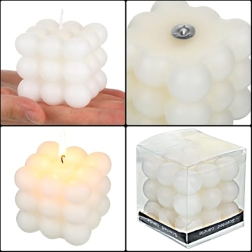 Handmade White Bubble Cube Scented Candles for Home Decor