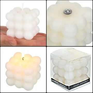 Handmade White Bubble Cube Scented Candles for Home Decor
