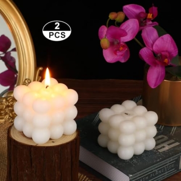 Handmade White Bubble Cube Scented Candles for Home Decor