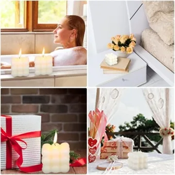 Handmade White Bubble Cube Scented Candles for Home Decor