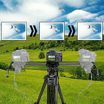 GVM Motorized Camera Slider DSLR Dolly with Automatic Looping Real Time Shooting Time Lapse Shots, V...