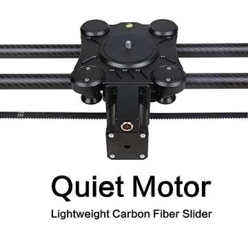 GVM Motorized Camera Slider DSLR Dolly with Automatic Looping Real Time Shooting Time Lapse Shots, Very Light Carbon Fiber, 48'' L