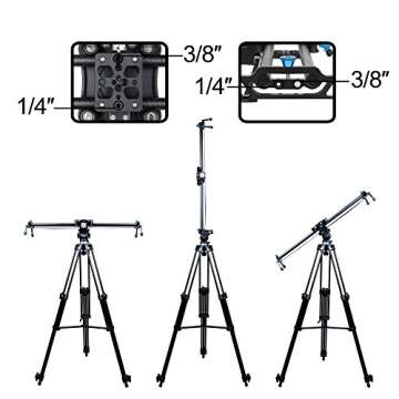 GVM Motorized Camera Slider DSLR Dolly with Automatic Looping Real Time Shooting Time Lapse Shots, Very Light Carbon Fiber, 48'' L