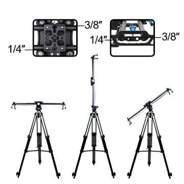 GVM Motorized Camera Slider DSLR Dolly with Automatic Looping Real Time Shooting Time Lapse Shots, Very Light Carbon Fiber, 48'' L