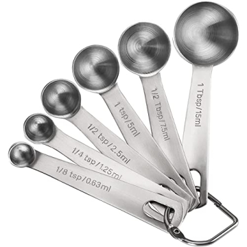 Stainless Steel Measuring Spoons Set of 6 - Accurate and Durable
