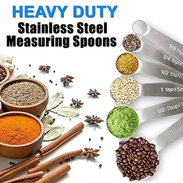Stainless Steel Measuring Spoons Set of 6 - Accurate and Durable