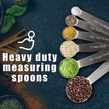 Stainless Steel Measuring Spoons Set of 6 - Accurate and Durable