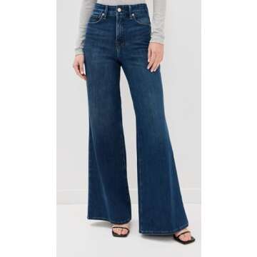Good American Women's Good Waist Palazzo Jeans | Stylish High-Rise Denim