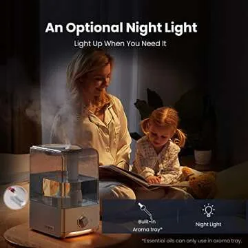 Rbioko 6.5L Humidifier for Large Rooms - Whisper-Quiet Vaporizer