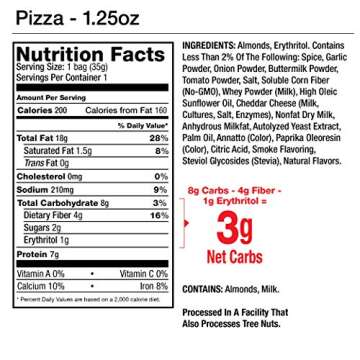 Keto Friendly Legendary Foods Pizza Flavored Almonds 1.25oz
