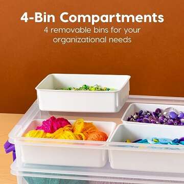 IRIS USA 9.4 Qt Modular Storage Bin with Removable Tray