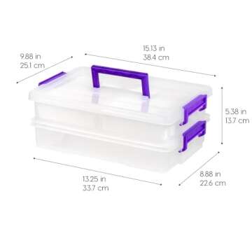 IRIS USA 9.4 Qt Modular Storage Bin with Removable Tray