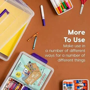 IRIS USA 9.4 Qt Modular Storage Bin with Removable Tray