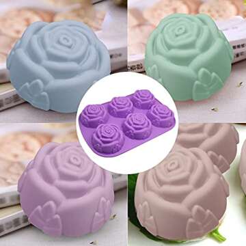 Flexible Silicone Rose Mold for Baking and Crafts