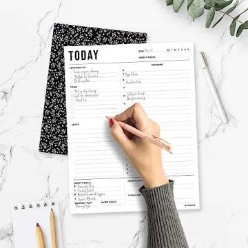 Daily Planner Notepad Undated 2pk, 50 Sheets Tear Off, 8.5" x 11" To Do List Notebook, To Do Planner Checklist, Productivity Planner with Hourly Schedule Task Planner, Work Schedule Planner