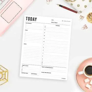 Daily Planner Notepad Undated 2pk, 50 Sheets Tear Off, 8.5" x 11" To Do List Notebook, To Do Planner Checklist, Productivity Planner with Hourly Schedule Task Planner, Work Schedule Planner