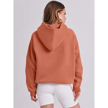 ANRABESS Women Hoodies Oversized Fleece Long Sleeve Comfy Casual Basic Pullover Sweatshirts 2025 Fall Outfits Sweater Rust X-Large