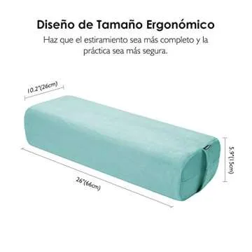 REEHUT Yoga Bolster Pillow, Comfortable Meditation Pillow of Mixed Density, Covered with Machine Washable Suede Pillowcase with Handle (Turquoise)