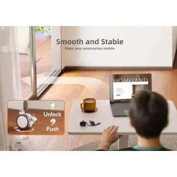 Claiks Mobile Standing Desk - Versatile Workstation with Wheels