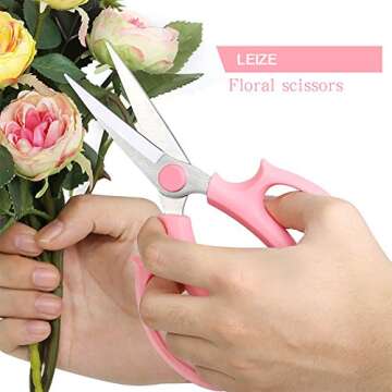Leize Flower Scissors - Premium Thickened Stainless Steel Floral Shears for Perfect Pruning