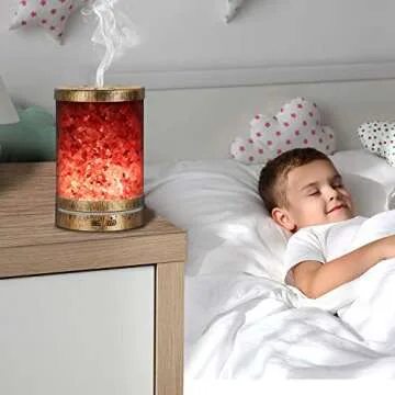 Sheoolor Essential Oil Diffuser Humidifier,120ml Bronze Himalayan Salt Lamp Diffuser with 7 Color Lights, Ultrasonic Aromatherapy Diffuser Waterless Auto-Off & Reduce Noise Design for Baby Room