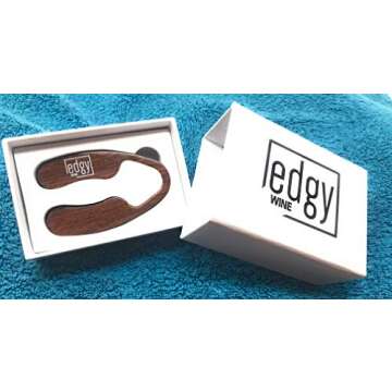 Edgy Wine Premium Wine Foil Cutter With Stunning Foil Engraved Gift Box. Perfect Wine Bottle Opening Accessory For Wine Lovers. Exquisite Wood Grain.