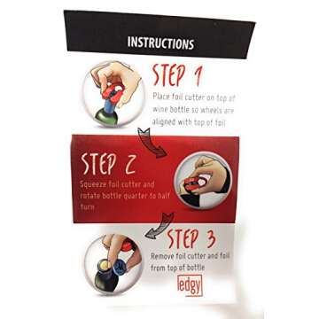 Edgy Wine Premium Wine Foil Cutter With Stunning Foil Engraved Gift Box. Perfect Wine Bottle Opening Accessory For Wine Lovers. Exquisite Wood Grain.