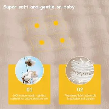 Lovely Care 12 Pack Muslin Burp Cloths 100% Cotton Muslin Cloths Large 20''x10'' Extra Soft and Absorbent Baby Burping Cloth - Brown