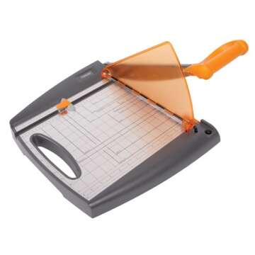 Fiskars Deluxe Bypass Paper Cutter with Safety Guard - Guillotine Trimmer - 12" Cut Length - Aluminu...